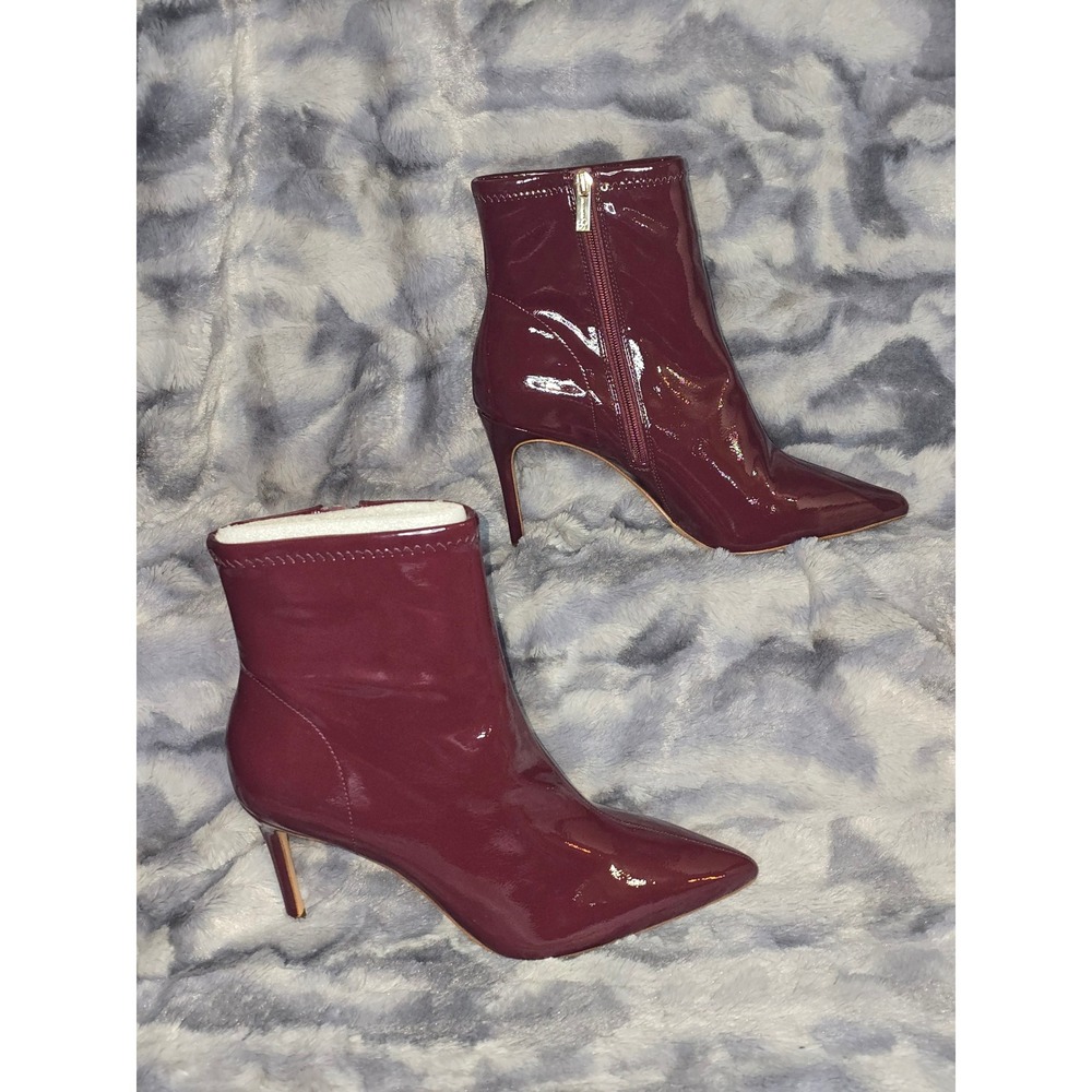 NWB‎ Jessica Simpson Semaja Berrylicious Stiletto Ankle Boots Burgundy  Size 10